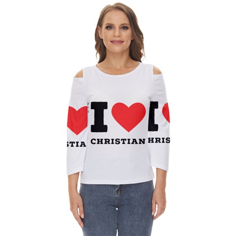 I Love Christian Cut Out Wide Sleeve Top by ilovewhateva