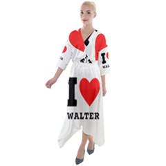 I Love Walter Quarter Sleeve Wrap Front Maxi Dress by ilovewhateva