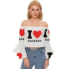 I Love Zachary Off Shoulder Flutter Bell Sleeve Top by ilovewhateva