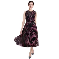 Rose Mandala Round Neck Boho Dress by MRNStudios