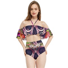 Bone Cute Halter Flowy Bikini Set  by GardenOfOphir