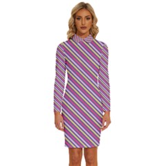 Background-102 Long Sleeve Shirt Collar Bodycon Dress by nateshop