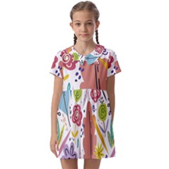 Flowers-101 Kids  Asymmetric Collar Dress by nateshop