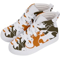 Lions Animals Wild Cats Kids  Hi-top Skate Sneakers by Semog4
