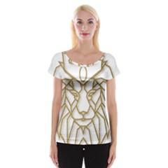 Lion Face Wildlife Crown Cap Sleeve Top by Semog4