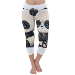 Cute Panda Bear Animal Cartoon Capri Winter Leggings  by Semog4