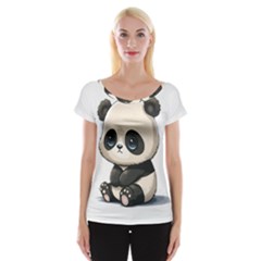 Cute Panda Bear Animal Cartoon Cap Sleeve Top by Semog4