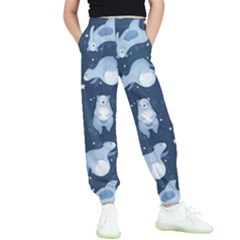 Bear Pattern Patterns Planet Animals Kids  Elastic Waist Pants by Semog4
