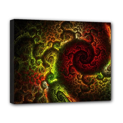 Green And Red Lights Wallpaper Fractal Digital Art Artwork Deluxe Canvas 20  X 16  (stretched) by Semog4