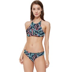 Leaves Leaf Pattern Patterns Colorfu Banded Triangle Bikini Set by Semog4