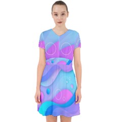 Colorful Blue Purple Wave Adorable In Chiffon Dress by Semog4
