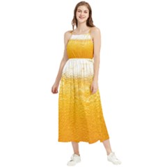 Texture Pattern Macro Glass Of Beer Foam White Yellow Boho Sleeveless Summer Dress by Semog4