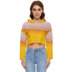 Beer Texture Liquid Bubbles Women s Lightweight Cropped Hoodie by Semog4
