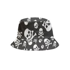 Skull Crossbones Seamless Pattern Holiday-halloween-wallpaper Wrapping Packing Backdrop Inside Out Bucket Hat (kids) by Ravend