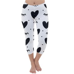 Hearts-57 Capri Winter Leggings  by nateshop