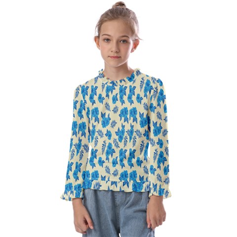 Rose-blue Kids  Frill Detail Tee by nateshop