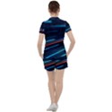 Orange Blue Dot Dots Lines Abstract Abstract Digital Art Women s Tee and Shorts Set View2