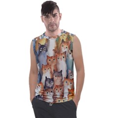 Cats Watercolor Pet Animal Mammal Men s Regular Tank Top by Jancukart