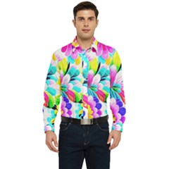 Flower Floral Flora Dais Rose Men s Long Sleeve  Shirt by Jancukart