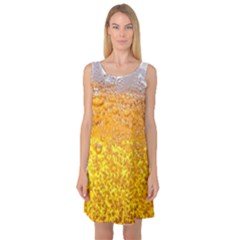 Texture Pattern Macro Glass Of Beer Foam White Yellow Bubble Sleeveless Satin Nightdress by Semog4