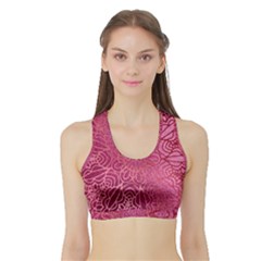 Pink Mandala Glitter Bohemian Girly Glitter Sports Bra With Border by Semog4
