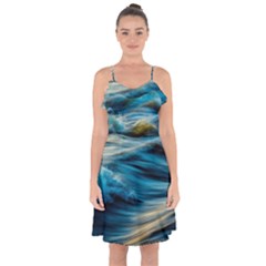 Waves Abstract Waves Abstract Ruffle Detail Chiffon Dress by Semog4