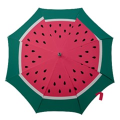 Watermelon Fruit Pattern Hook Handle Umbrellas (small) by Semog4