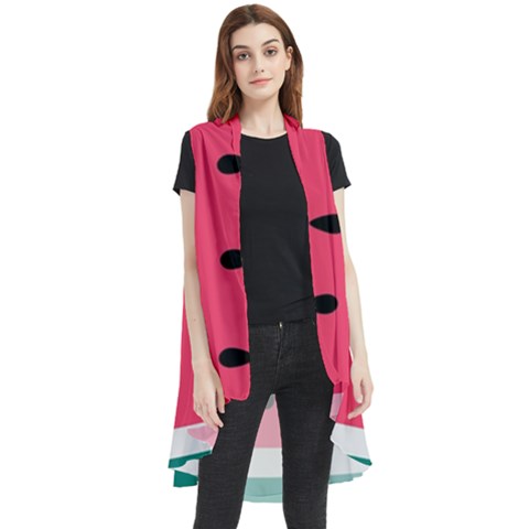 Watermelon Fruit Pattern Sleeveless Chiffon Waistcoat Shirt by Semog4