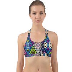 Ethnic Pattern Abstract Back Web Sports Bra by Semog4