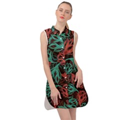 Flower Patterns Ornament Pattern Sleeveless Shirt Dress by Semog4
