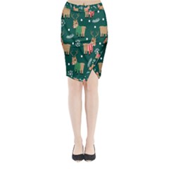 Cute Christmas Pattern Doodle Midi Wrap Pencil Skirt by Semog4