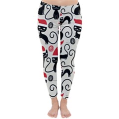 Cute Christmas Seamless Pattern Vector Classic Winter Leggings by Semog4
