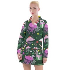 Colorful Funny Christmas Pattern Women s Long Sleeve Casual Dress by Semog4