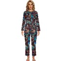 Stained Glass Mosaic Abstract Womens  Long Sleeve Lightweight Pajamas Set View1