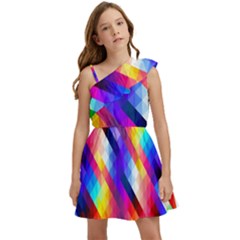 Abstract Background Colorful Pattern Kids  One Shoulder Party Dress by Semog4