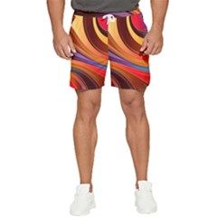 Abstract Colorful Background Wavy Men s Runner Shorts by Semog4