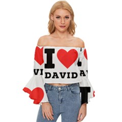 I Love David Off Shoulder Flutter Bell Sleeve Top by ilovewhateva