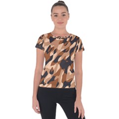 Abstract Camouflage Pattern Short Sleeve Sports Top  by Jack14