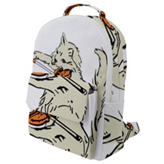 Cat Playing The Violin Art Flap Pocket Backpack (small) by oldshool