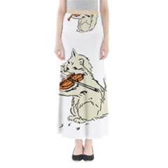 Cat Playing The Violin Art Full Length Maxi Skirt by oldshool
