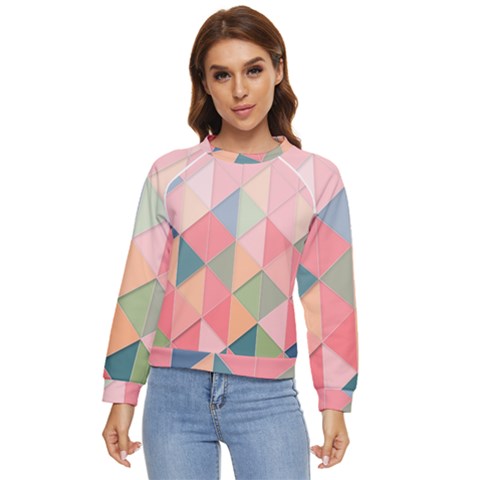 Background Geometric Triangle Women s Long Sleeve Raglan Tee by Semog4