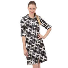 Pattern-vector-halftone-wallpaper Long Sleeve Mini Shirt Dress by Semog4