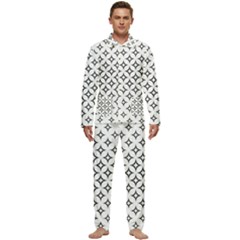 Star-curved-pattern-monochrome Men s Long Sleeve Velvet Pocket Pajamas Set by Semog4