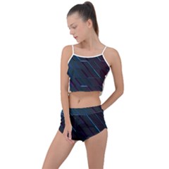 Glass-scifi-violet-ultraviolet Summer Cropped Co-ord Set by Semog4