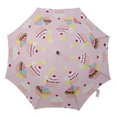 Cupcakes Wallpaper Paper Background Hook Handle Umbrellas (large) by Semog4