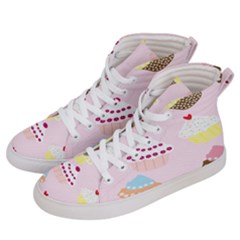 Cupcakes Wallpaper Paper Background Women s Hi-top Skate Sneakers by Semog4