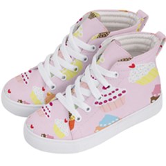 Cupcakes Wallpaper Paper Background Kids  Hi-top Skate Sneakers by Semog4