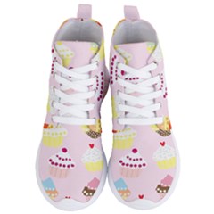 Cupcakes Wallpaper Paper Background Women s Lightweight High Top Sneakers by Semog4