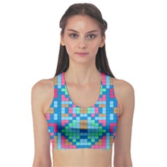 Checkerboard-squares-abstract Sports Bra by Semog4