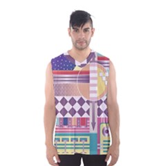 Abstract Shape Color Gradient Men s Basketball Tank Top by Semog4
